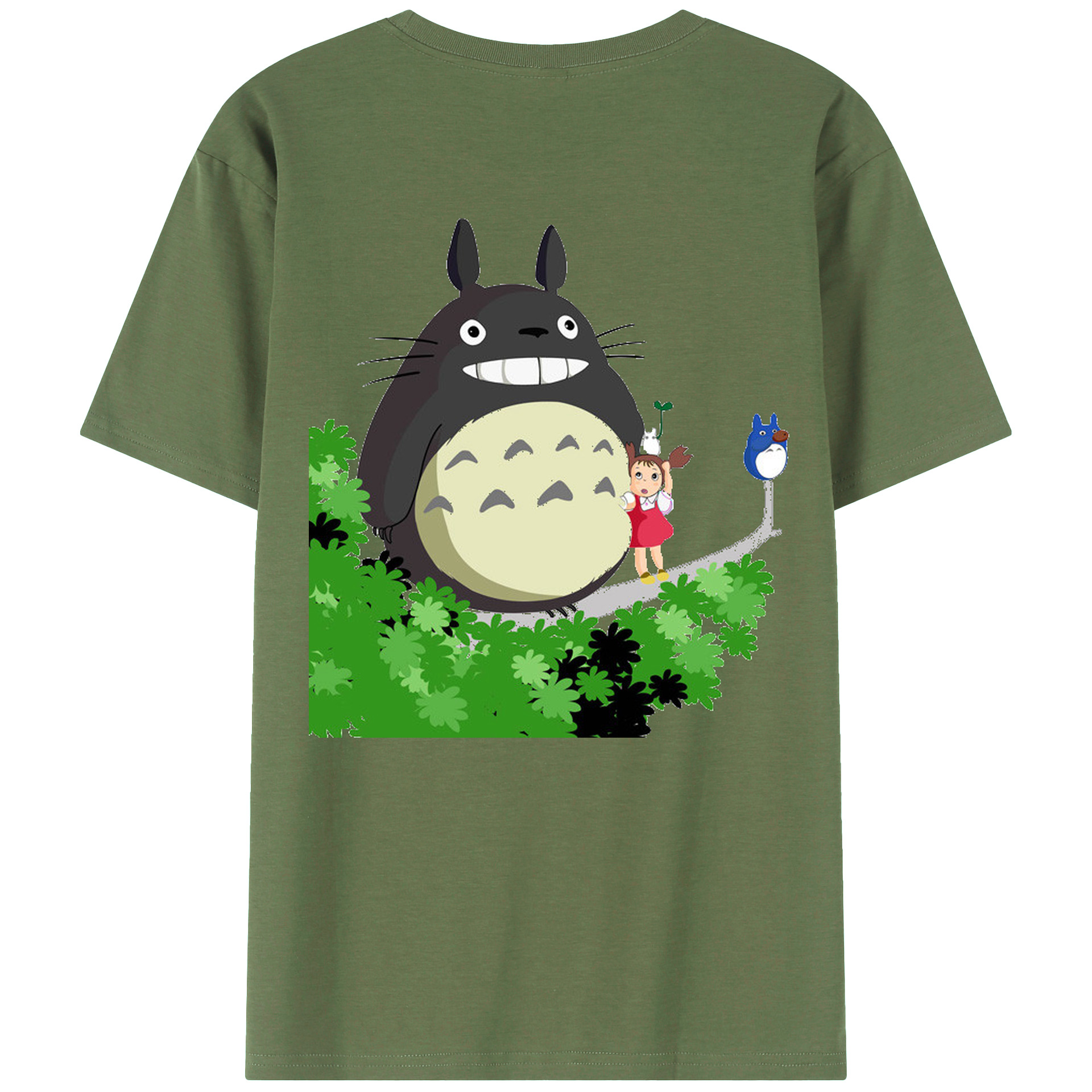 （画像用） となりのトトロ 草壁メイ 草壁サツキ My Neighbor Totoro Satsuki Kusakabe Mei Kusakabe 綿100％ メンズ半袖Tシャツ（バックプリント） 通気性